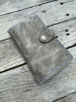 Grey Oil-Tanned Leather Memo Pad Holder