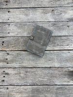 Grey Oil-Tanned Leather Memo Pad Holder