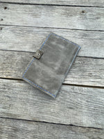 Grey Oil-Tanned Leather Memo Pad Holder