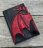 Dragon Leather Card Wallet – Hand Tooled Minimalist Card Holder