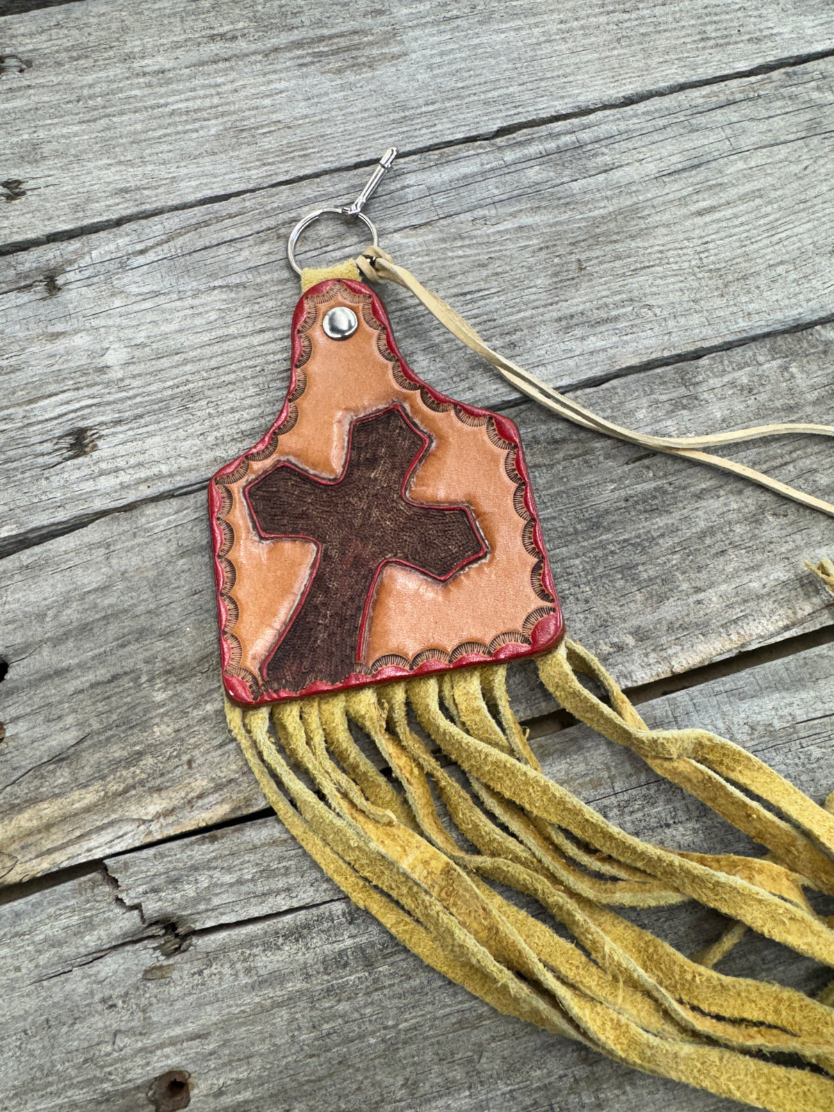 Western Red Cross Purse Hanger Ear Tag