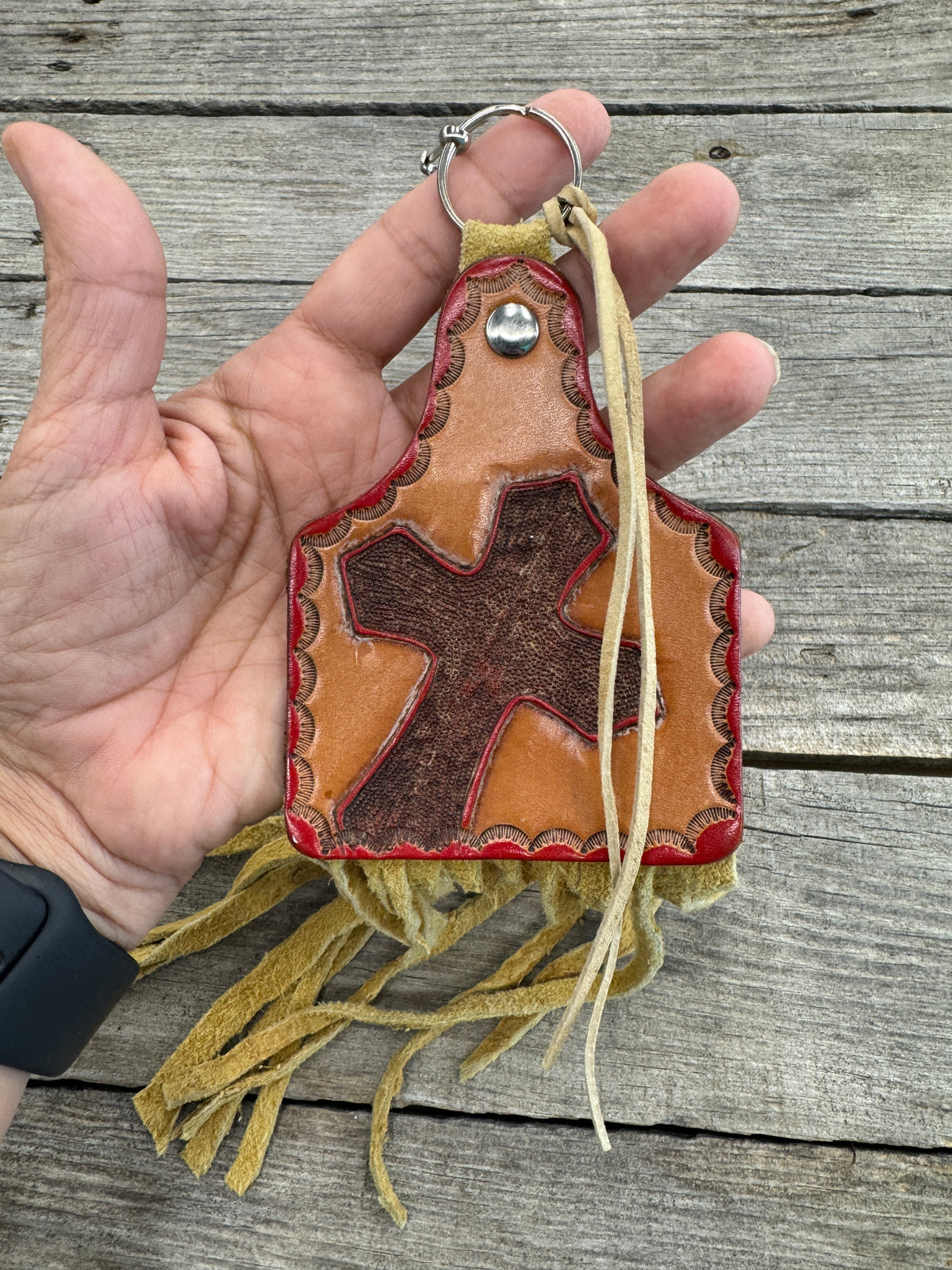 Western Red Cross Purse Hanger Ear Tag