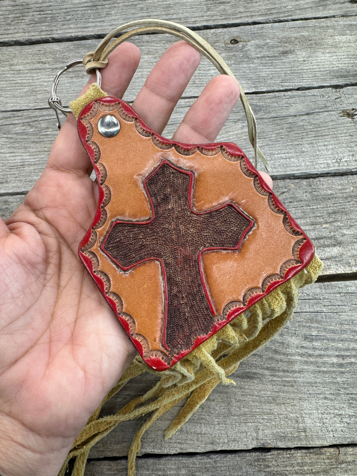 Western Red Cross Purse Hanger Ear Tag