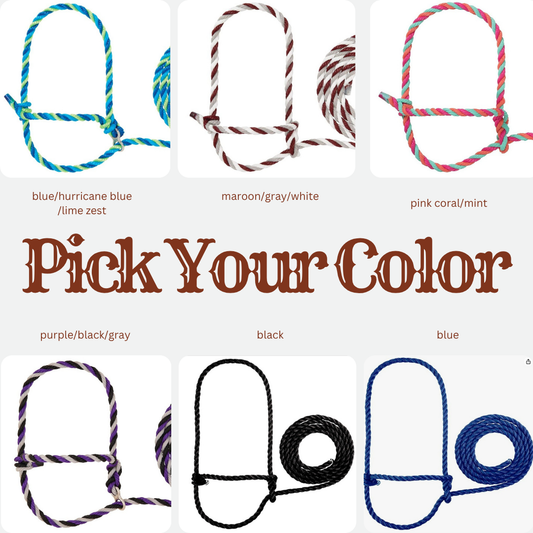 Hand Tooled Leather Noseband Rope Cattle Halter – Custom Name