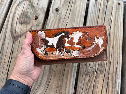 Running Paint Horses 3 Card Ladies Clutch Wallet