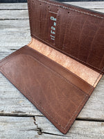 Rustic Brown Oil Tanned Leather Roper Style Long Wallet