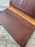 Rustic Brown Oil Tanned Leather Roper Style Long Wallet