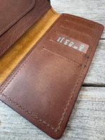 Rustic Brown Oil Tanned Leather Roper Style Long Wallet