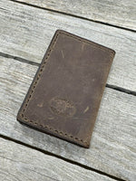 rustic leather card wallet everyday carry minimalist