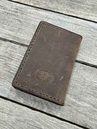 rustic leather card wallet everyday carry minimalist