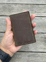 Oil Tanned Leather Card Wallet – Slim Front Pocket Bifold