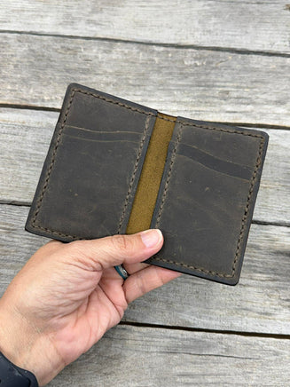 simple leather wallet with card slots and cash pockets