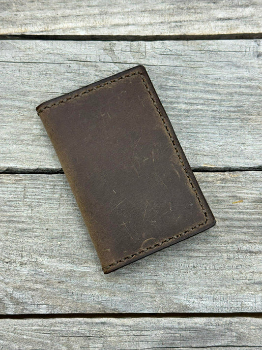 oil tanned leather card wallet minimalist front pocket wallet