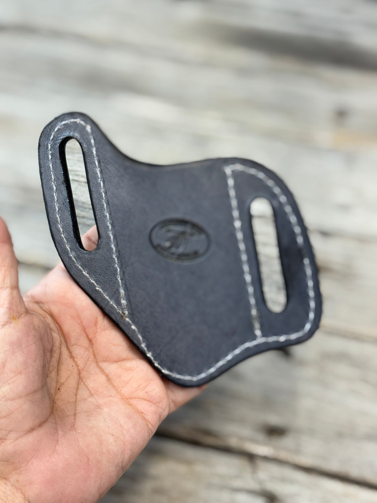 Stamped Dragon Scale Wide Pancake Knife Sheath
