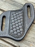 Stamped Dragon Scale Wide Pancake Knife Sheath
