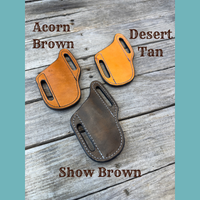 Slim Slanted Pancake Leather Knife Sheath