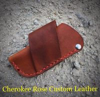 Custom Order- Fold-Over Style Leather Pocket Knife Sheath Small