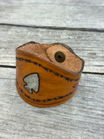 Stamped Arrowhead Leather Cuff Bracelet