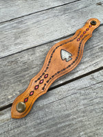 Stamped Arrowhead Leather Cuff Bracelet