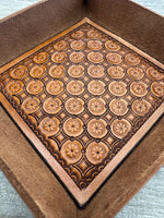 Geometric Circle Stamped Leather Valet Tray