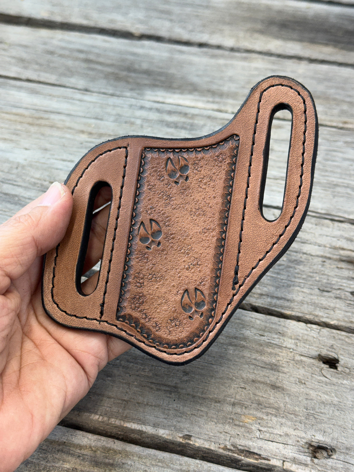 Deer Track Wide Pancake Knife Sheath