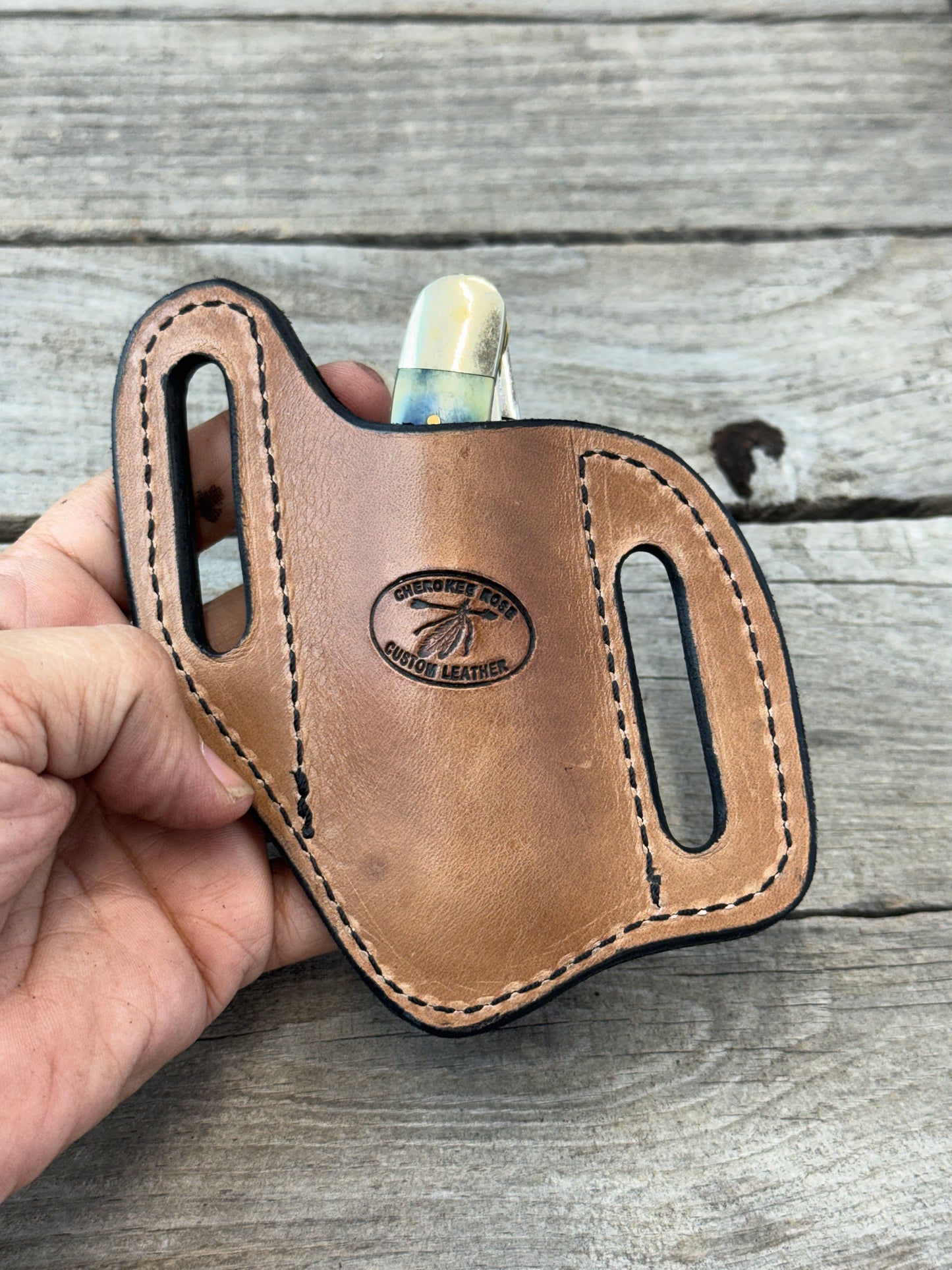 Deer Track Wide Pancake Knife Sheath