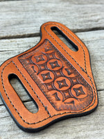 Stamped Geometric Wide Pancake Knife Sheath