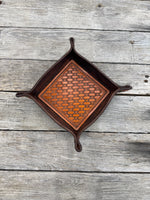 Texas Longhorn Stamped Leather Valet Tray