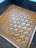 Texas Longhorn Stamped Leather Valet Tray