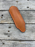 Hand Stamped Leather Cast Iron Skillet Handle Cover – Woven Basketweave Design