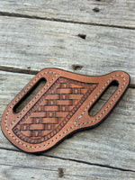 Texas Longhorn Leather Knife Sheath