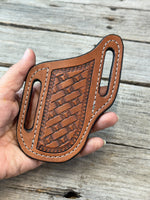 Texas Longhorn Leather Knife Sheath