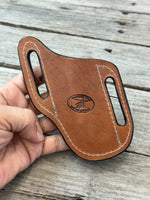 Texas Longhorn Leather Knife Sheath