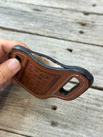Texas Longhorn Leather Knife Sheath