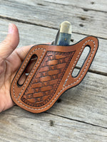 Texas Longhorn Leather Knife Sheath