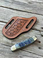 Texas Longhorn Leather Knife Sheath