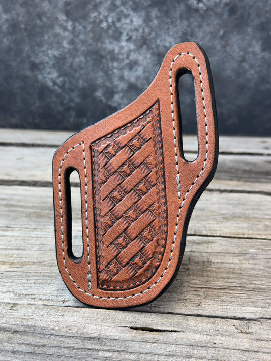 Texas Longhorn Leather Knife Sheath