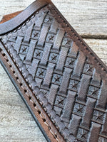 Texas Star Basketweave Vertical Leather Knife Sheath
