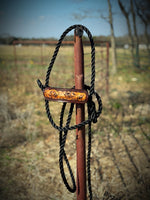 Hand Tooled Leather Noseband Rope Cattle Halter – Floral Carved Leather Noseband