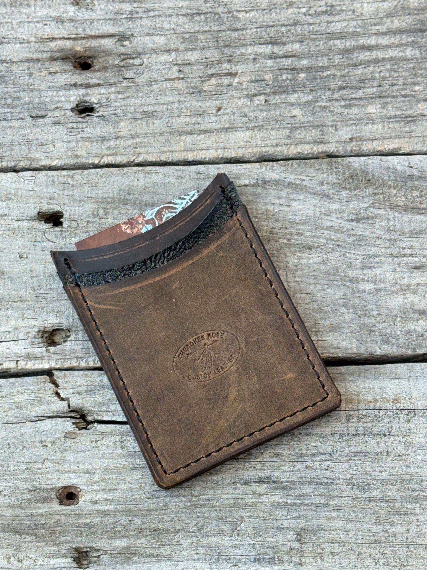 Tri-Tone Oil Tanned Leather 6 Card Wallet