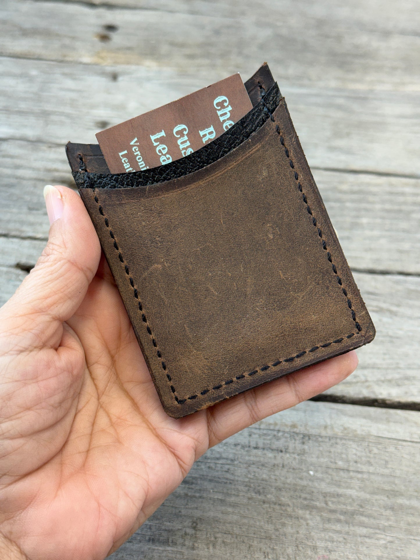 Tri-Tone Oil Tanned Leather 6 Card Wallet
