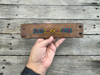 Carved Tribal Leather Cuff Bracelet