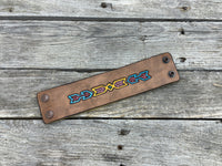 Carved Tribal Leather Cuff Bracelet