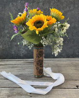Turquoise Border Leather Bridal Bouquet Wrap