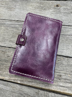 Plum Purple Oil-Tanned Leather Memo Pad Holder
