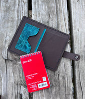Waxy Turquoise Oil Tanned Leather Spiral Top Notebook Holder