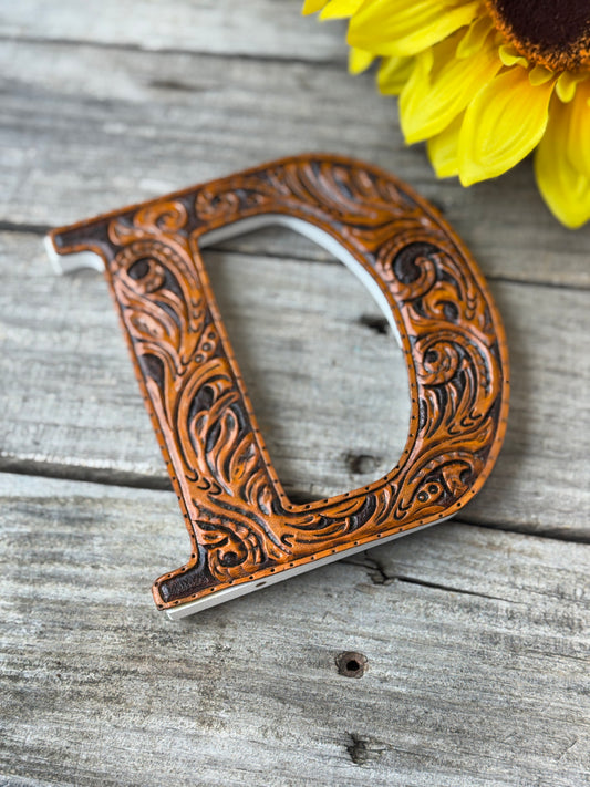 Leather Wedding Cake Topper Letter D