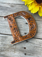 Leather Wedding Cake Topper Letter D