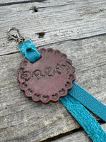 Western Concho Leather Bag Charm