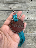 Western Concho Leather Bag Charm